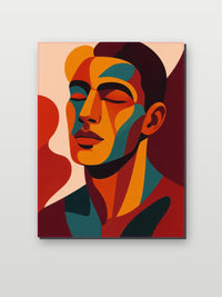 Man Portrait Abstract Geometric op aluminium dibond