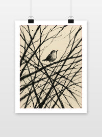 Bird Tree Branches Drawing in an interior (7)