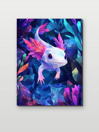 Axolotl Coral Crystal Geometric op aluminium dibond