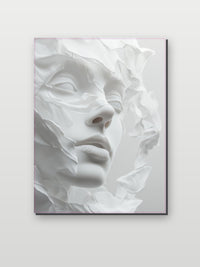 White Face Abstract Sculpture Digital op aluminium dibond
