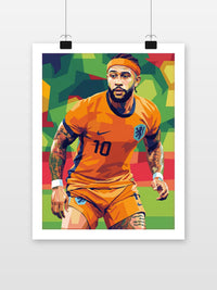 Memphis Depay poster met witte rand