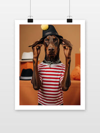 Doberman Fashion Pet Anthropomorphic im Interieur (7)