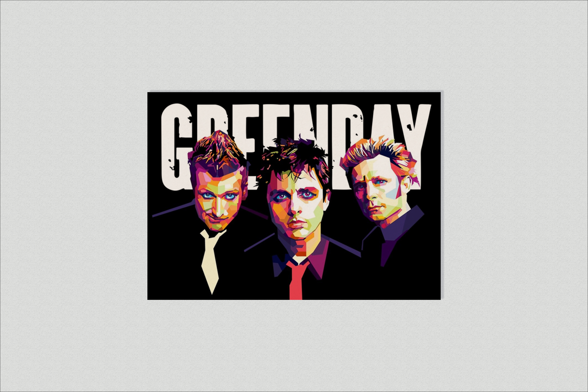 Green Day Wpap en un interior