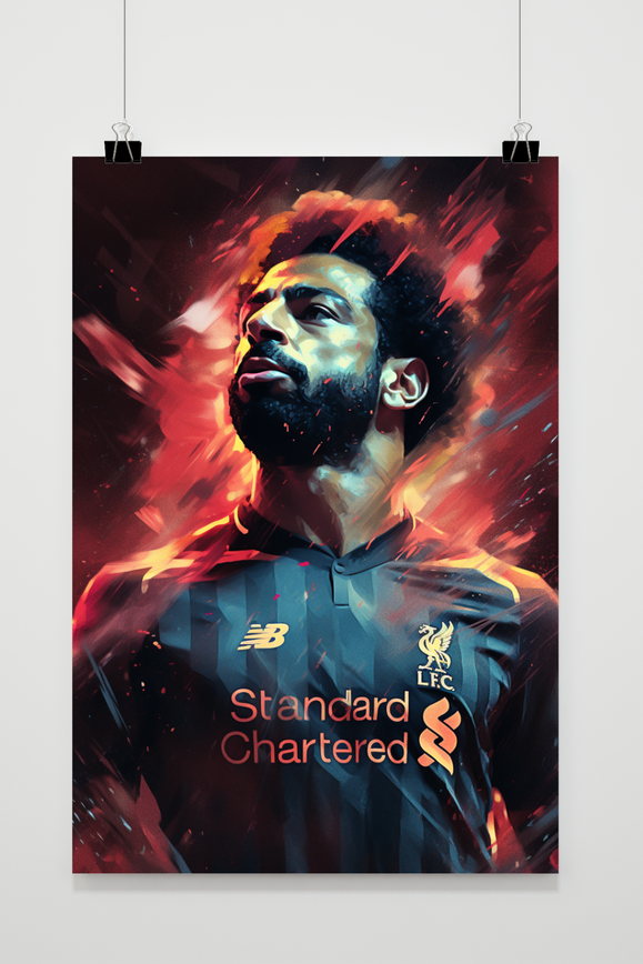 Affiche Mo Salah Rood Abstract de 25 Artstreet