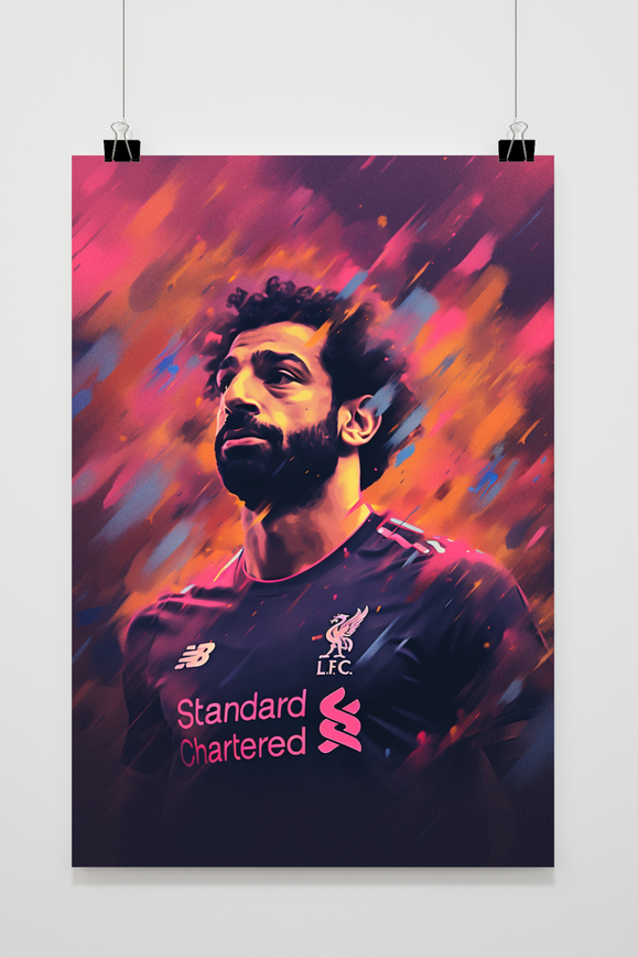 Mo Salah Actie Rood poster
