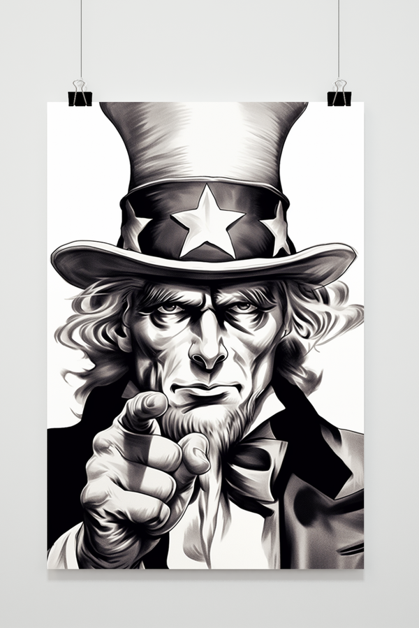 Póster Uncle Sam en Blanco y Negro