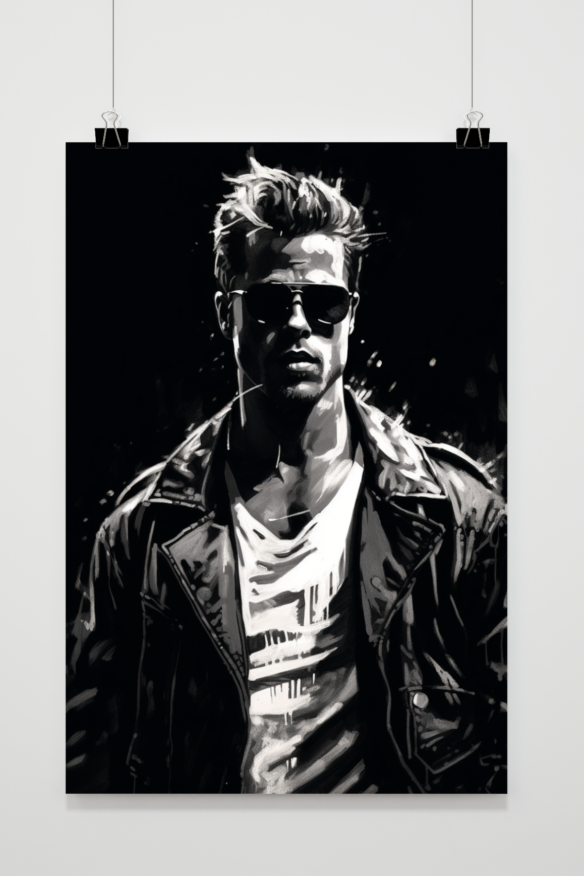 Póster Tyler Durden en Blanco y Negro de 25 Artstreet