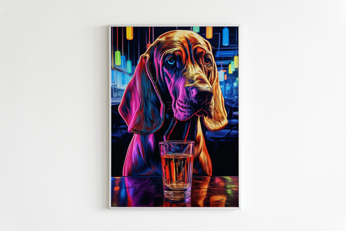 Perro Sabueso en un interior