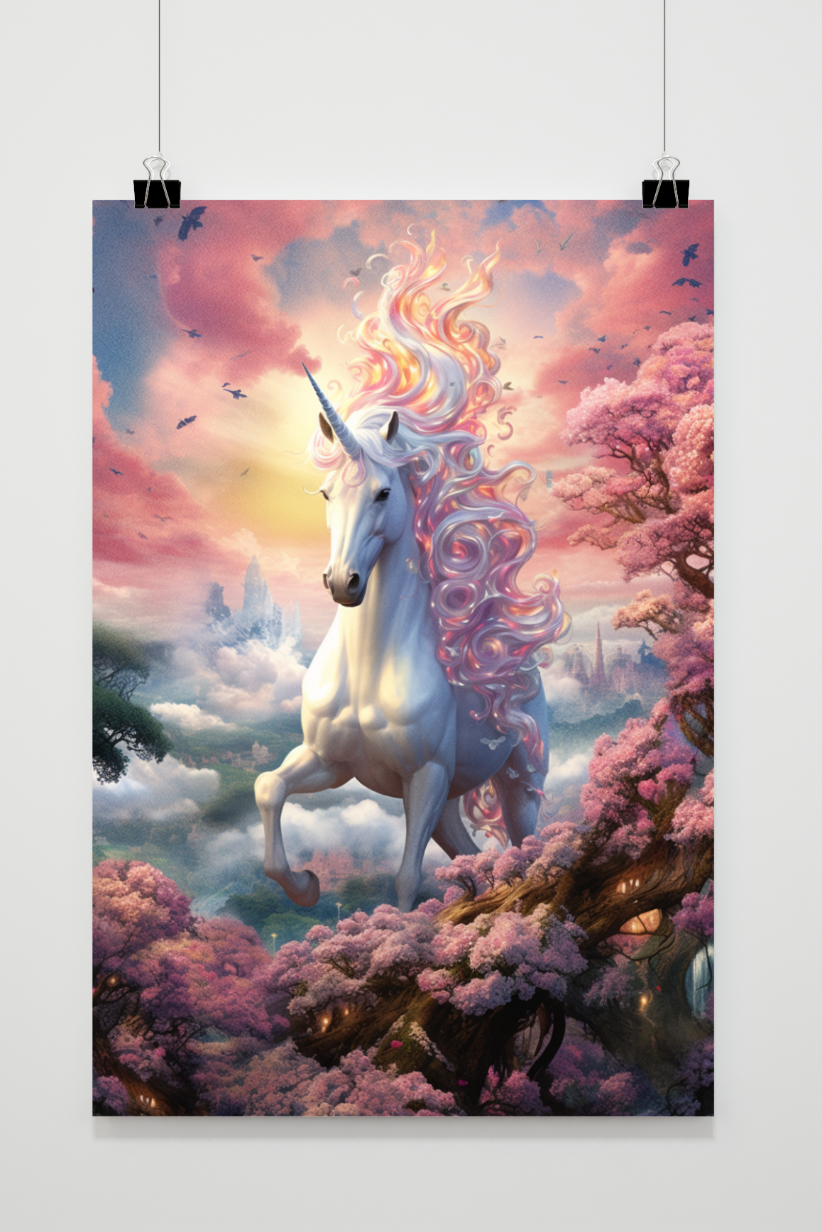 Affiche Eenhorrn Roze de 25 Artstreet