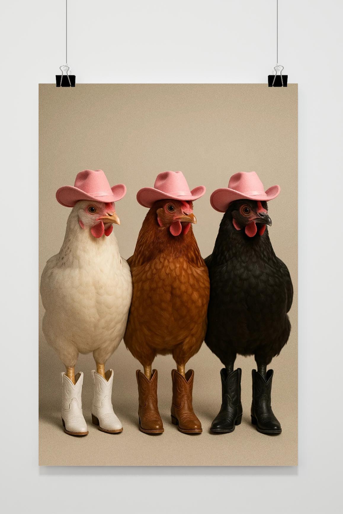 Cowboy Chicken poster van 25 Artstreet