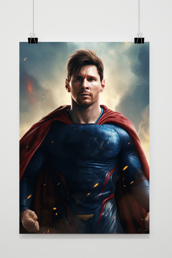 Póster Messi Superhéroe