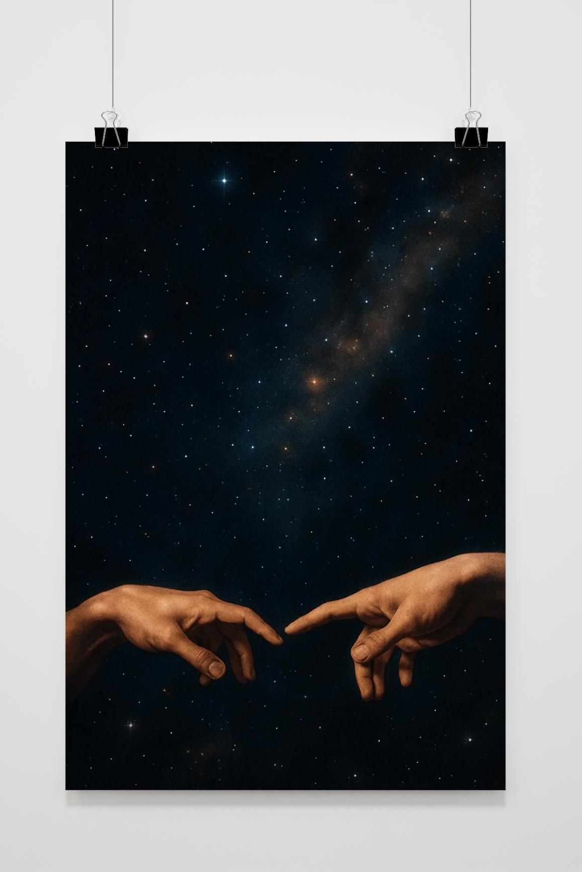 Michelangelo Inspired Hands Space poster van 25 Artstreet
