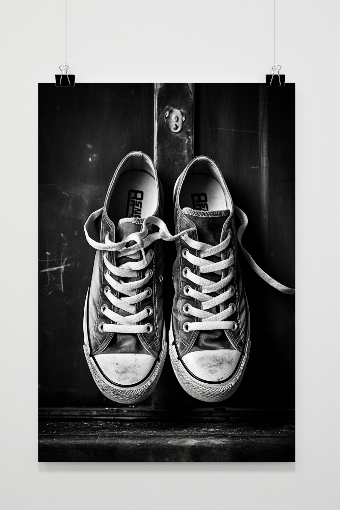 Póster Zapatillas en Blanco y Negro de 25 Artstreet
