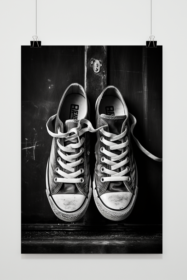 Sneakers Zwart Wit poster
