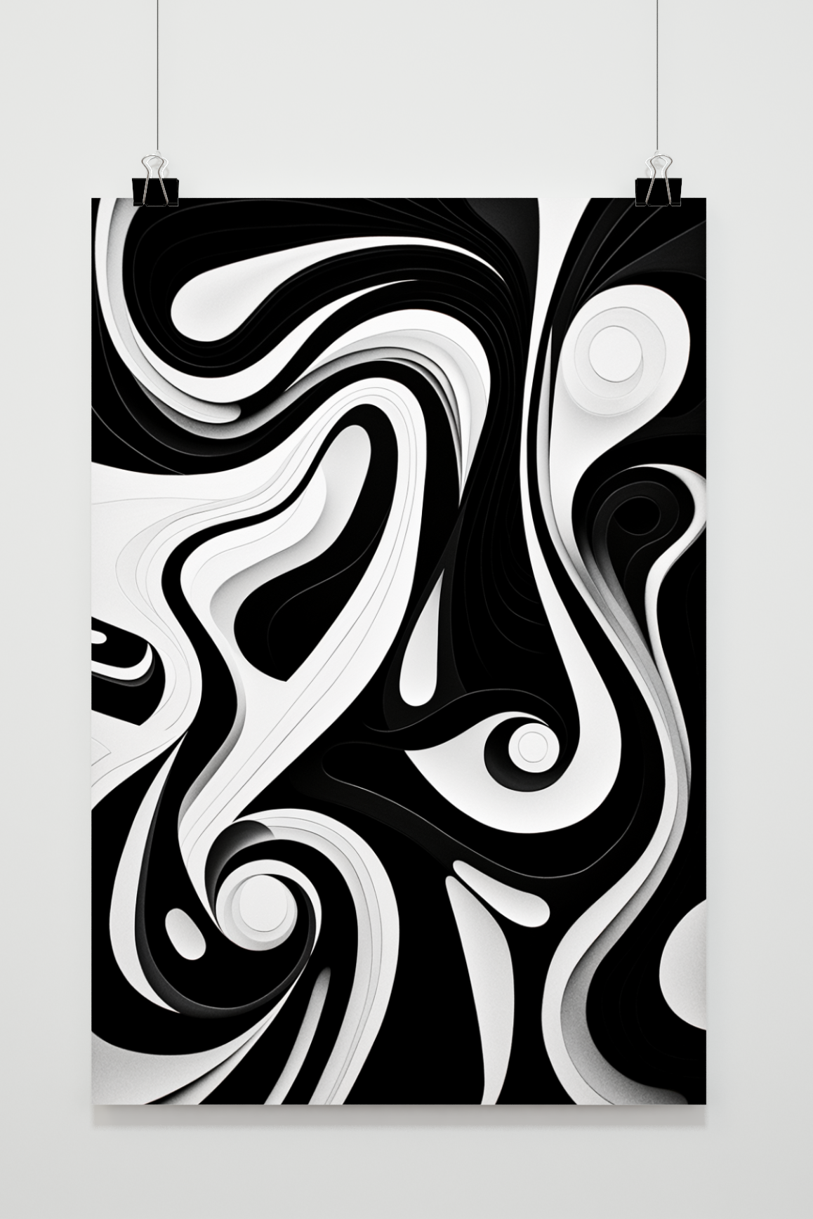 Póster Abstracto en Blanco y Negro de 25 Artstreet