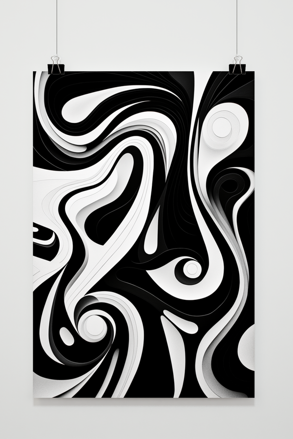 Zwart Wit Abstract poster