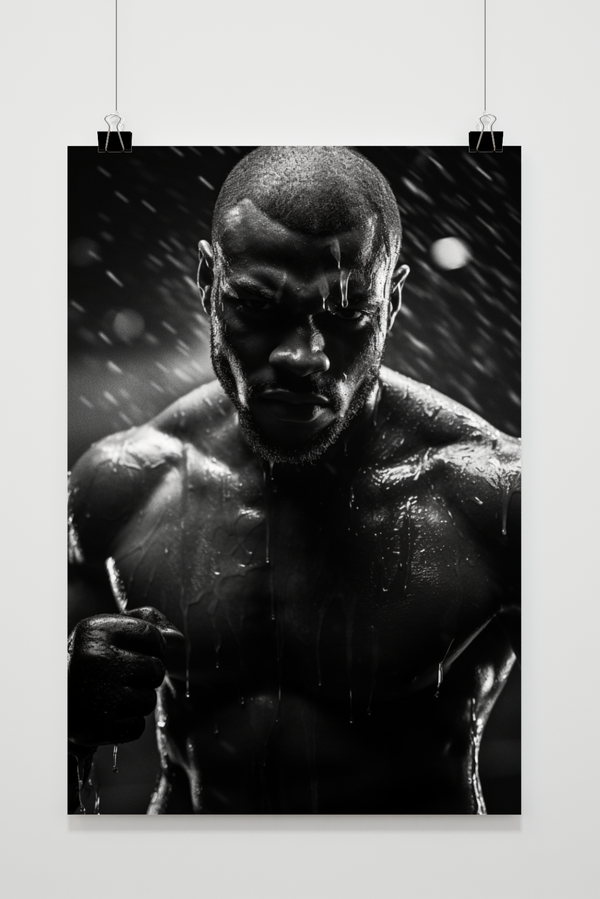 Boxer Schwarz Weiß Poster