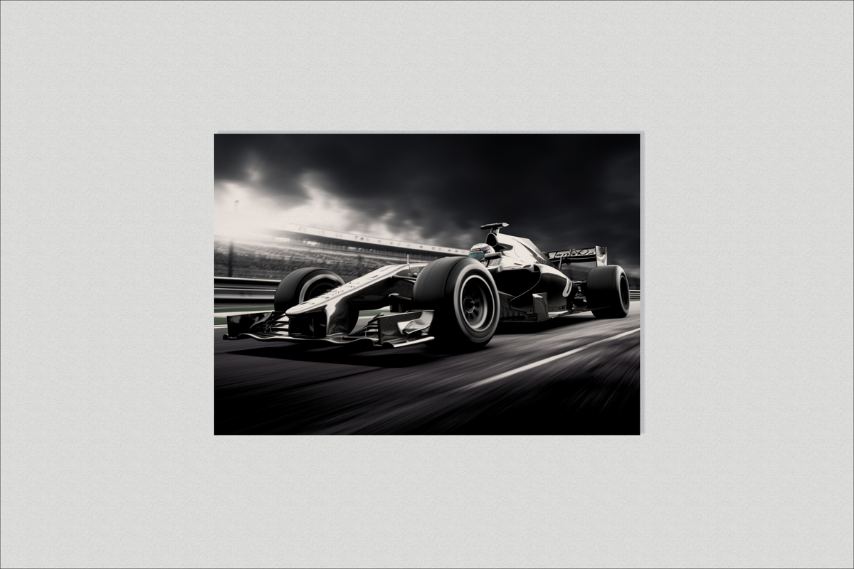 F1 Noir et Blanc dans un intérieur