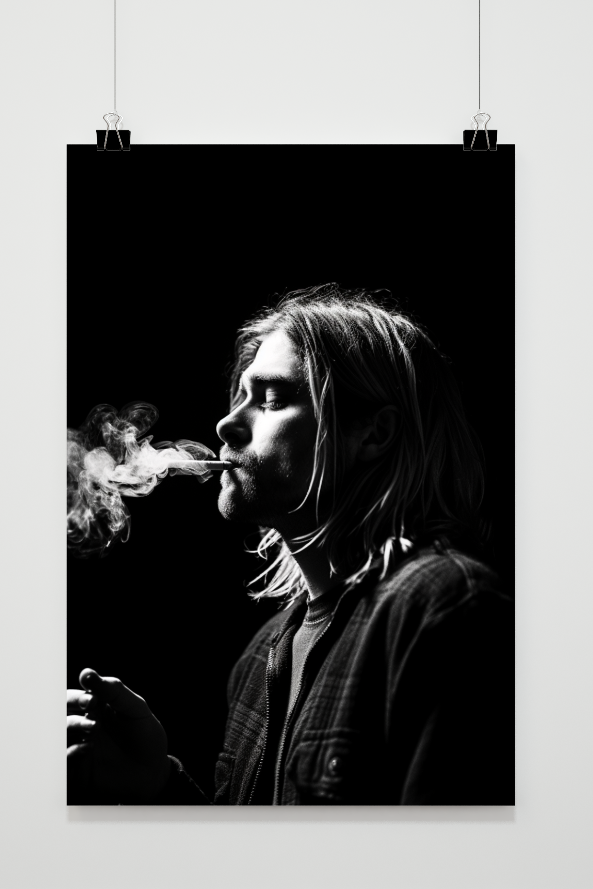 Póster Kurt Cobain en Blanco y Negro de 25 Artstreet