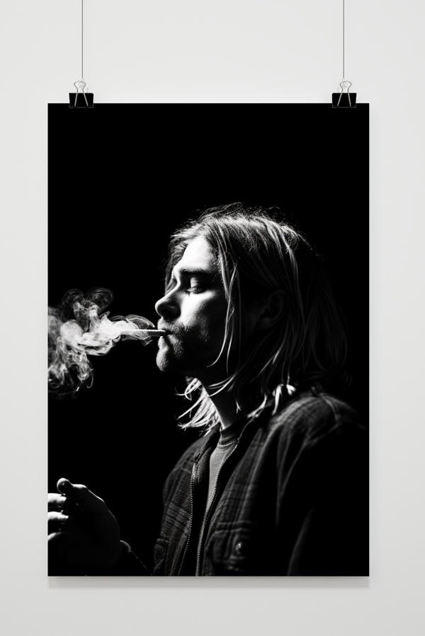 Kurt Cobain Schwarz Weiß Poster