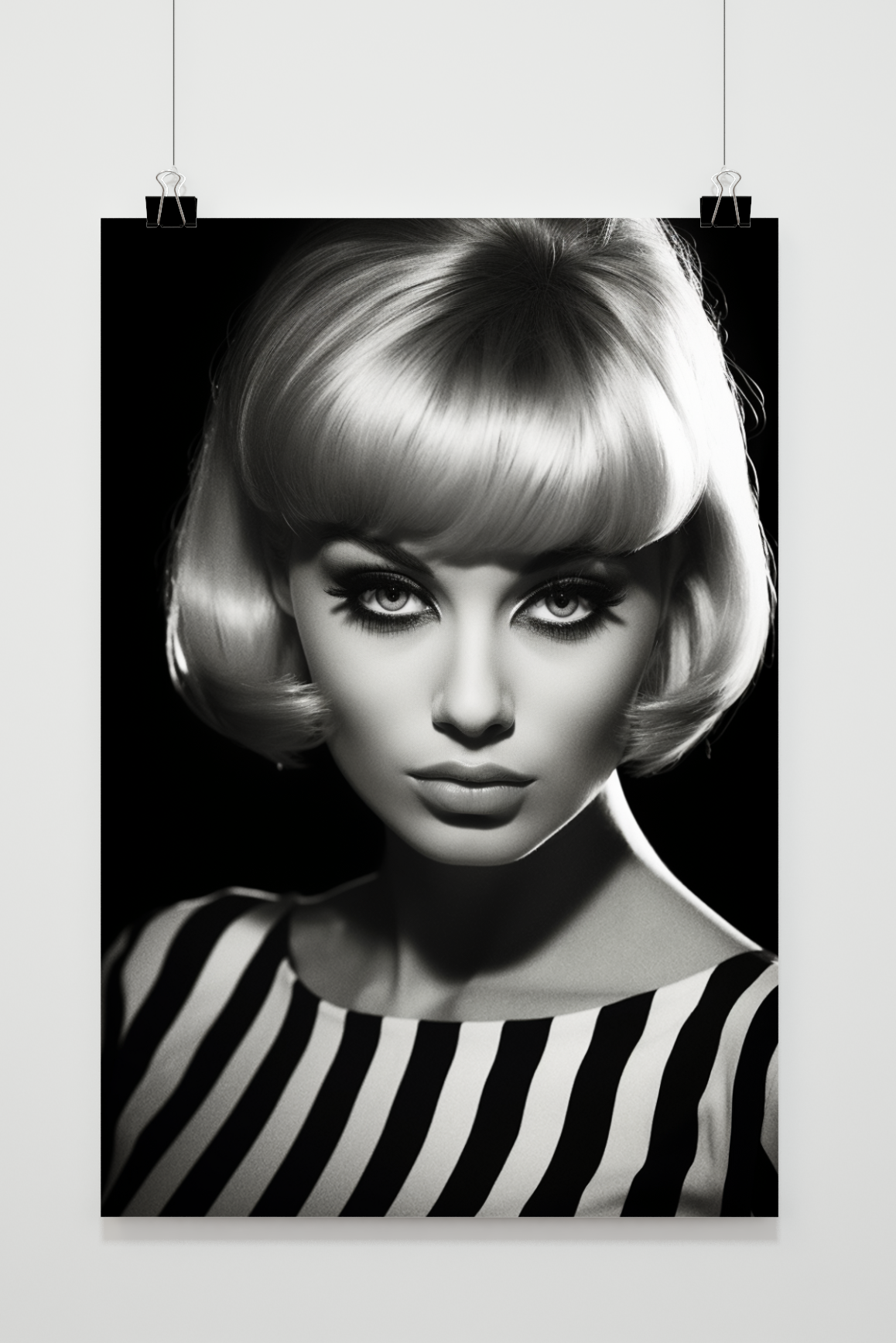 Póster Mujer con Rayas de 25 Artstreet