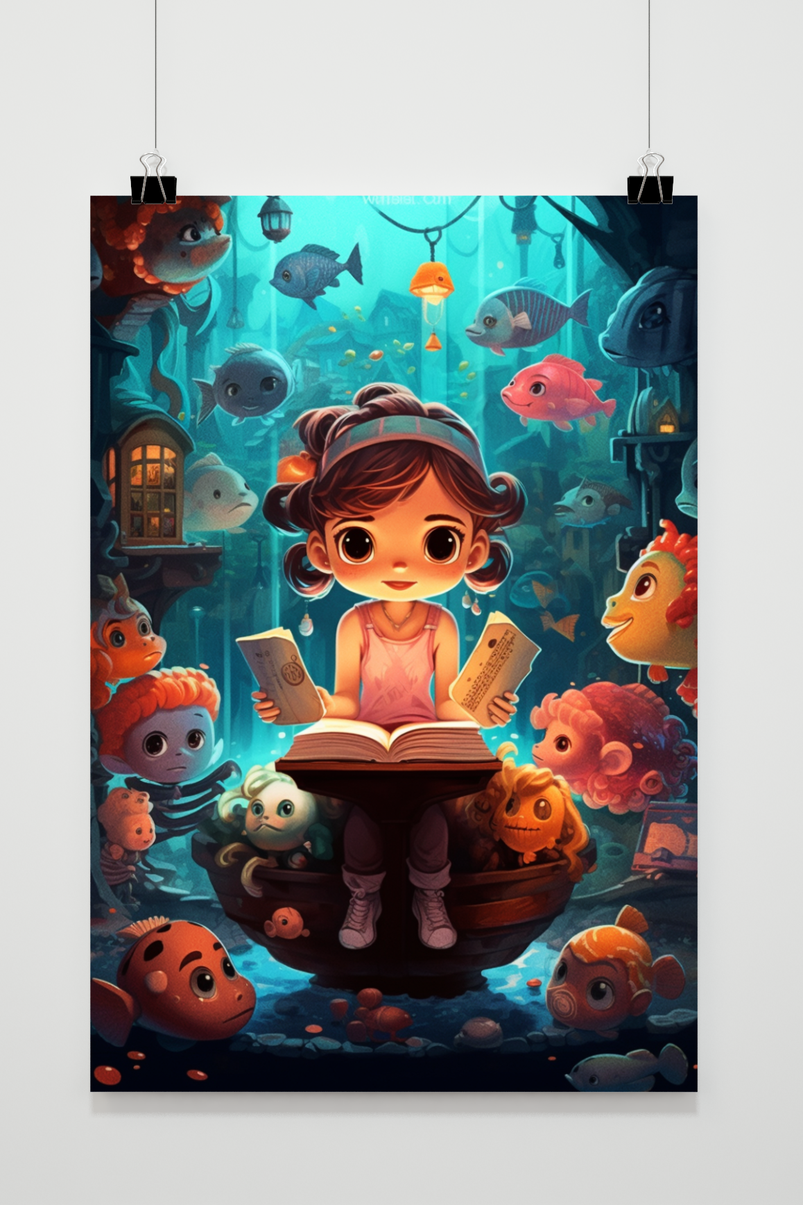 Póster Chica con Peces de 25 Artstreet