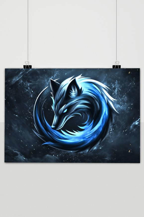 Fox Blue poster van 25 Artstreet