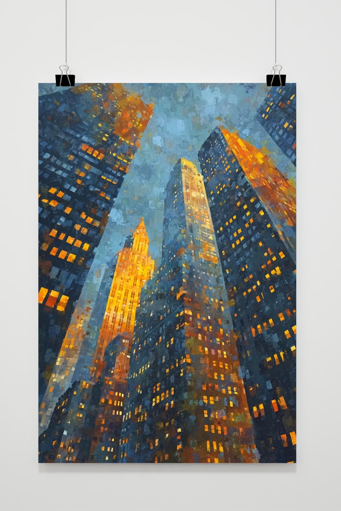 New Yorlk Buildings Aquarel im Interieur
