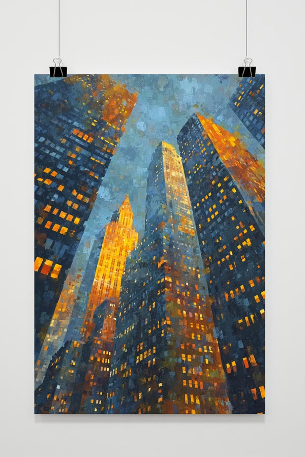 Póster New Yorlk Buildings Aquarel