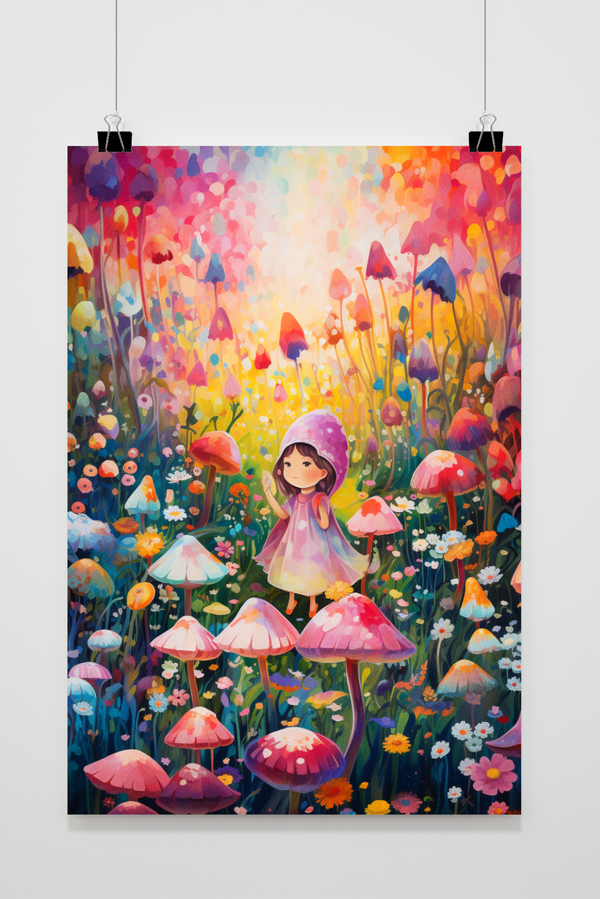Meisje met de Paddenstoelen poster