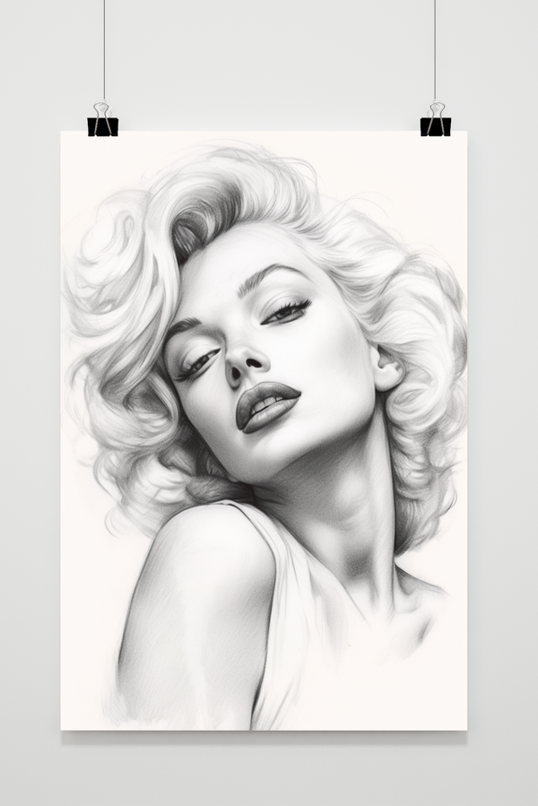 Marilyn Monroe Schwarz Weiß Poster