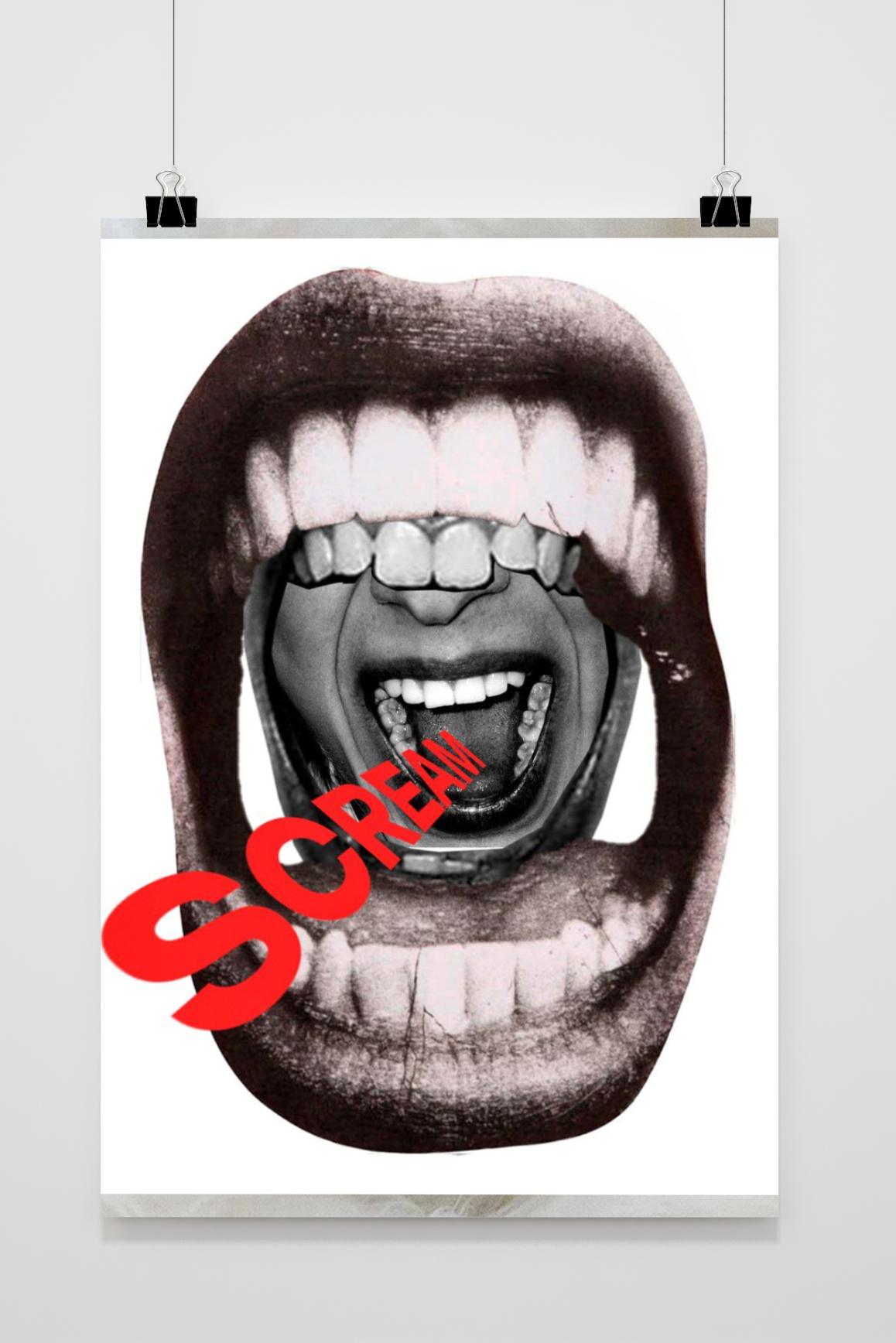 Scream Mouth Teeth Expression Lips Poster von 25 Artstreet