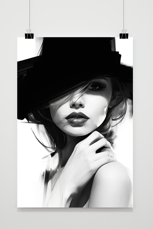 Póster Mujer con Sombrero