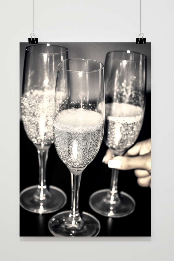 Póster Glitter Champagne