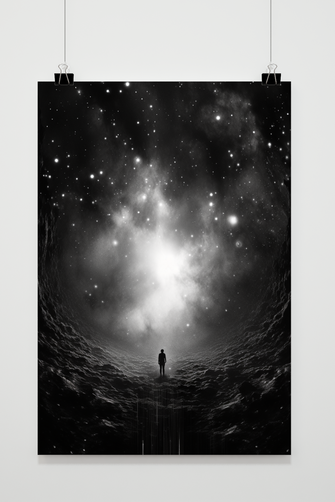 Póster Cosmos Blanco y Negro de 25 Artstreet
