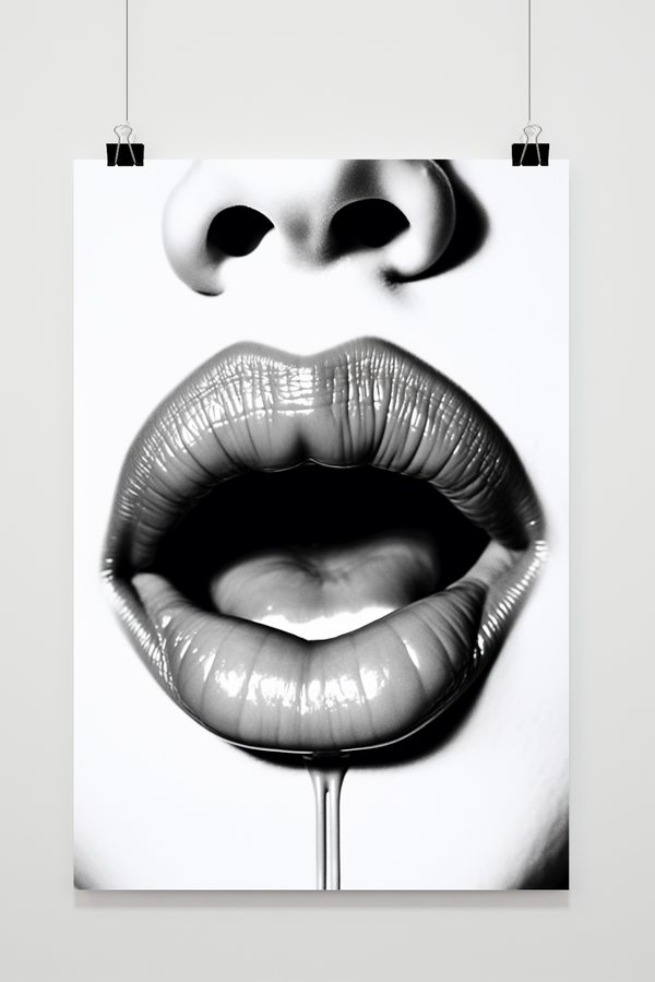 Póster Boca Blanco y Negro