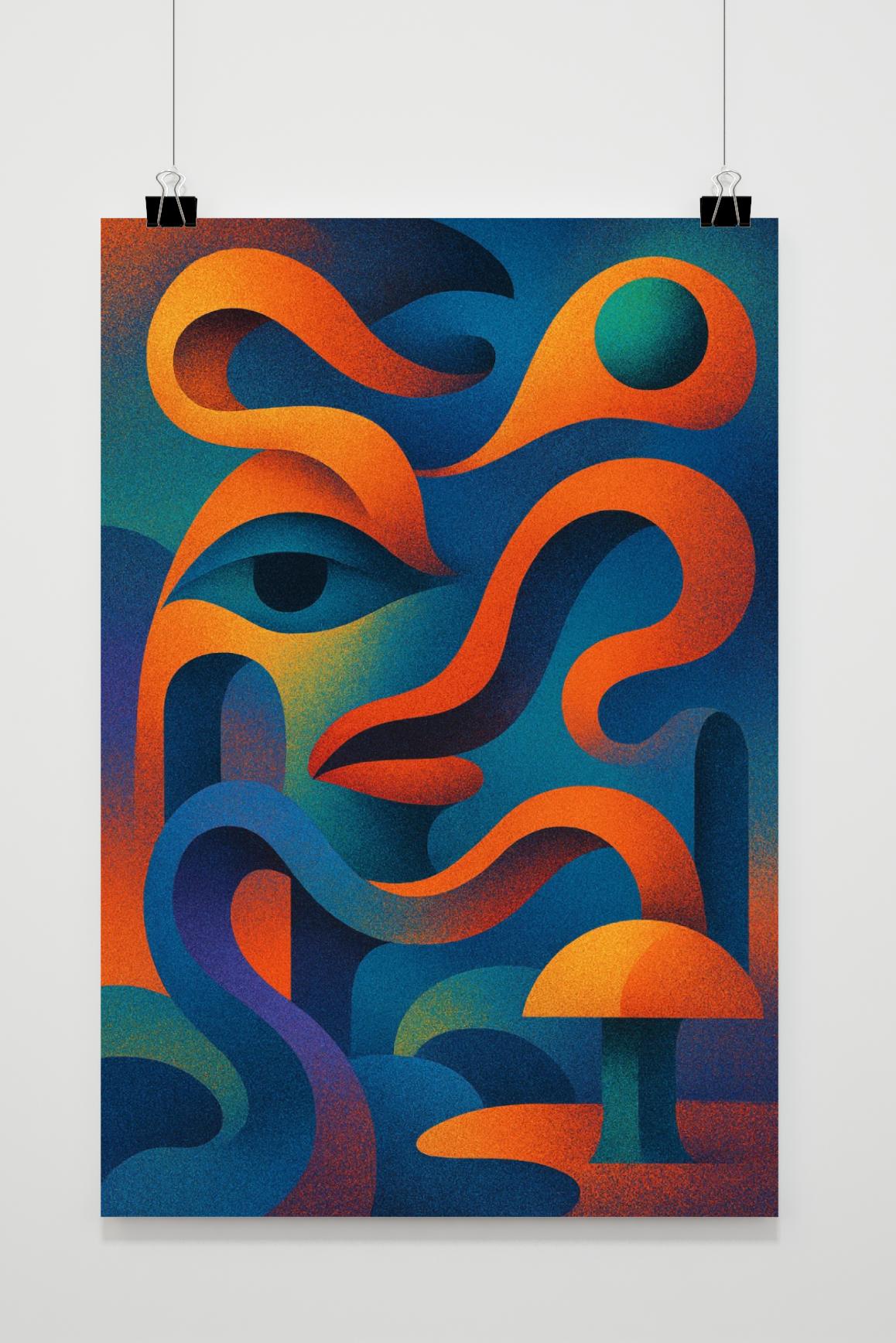 Abstract Eye Lips Forms Pattern Poster von 25 Artstreet