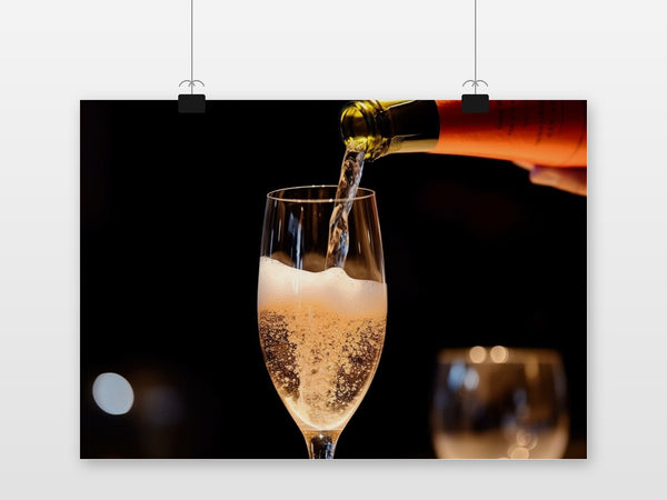 Gevuld Glas Champagne poster
