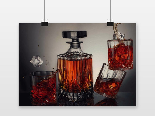 Whiskey Karaf Glazen poster