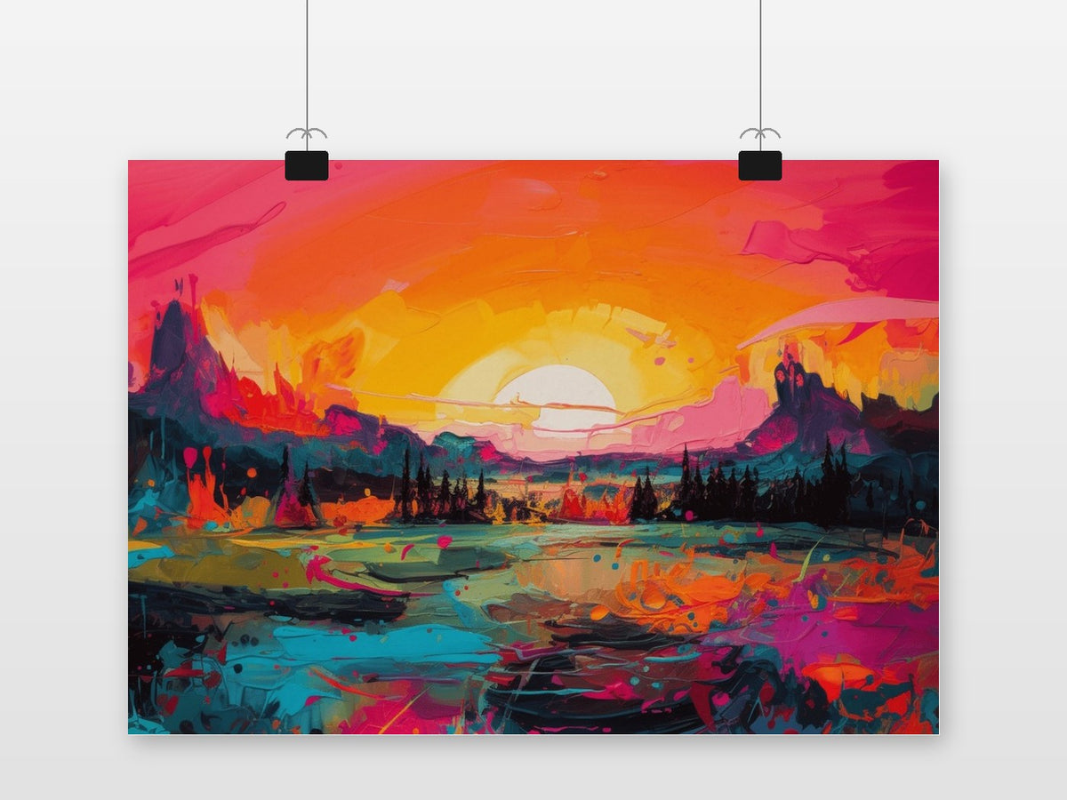 Sunset Neon Poster von 25 Artstreet