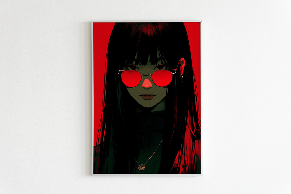 Chica Anime Roja en un interior