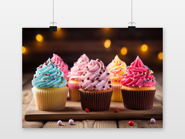 Póster Cupcakes Coloridos