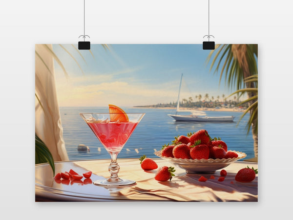 Aardbei Cocktail poster