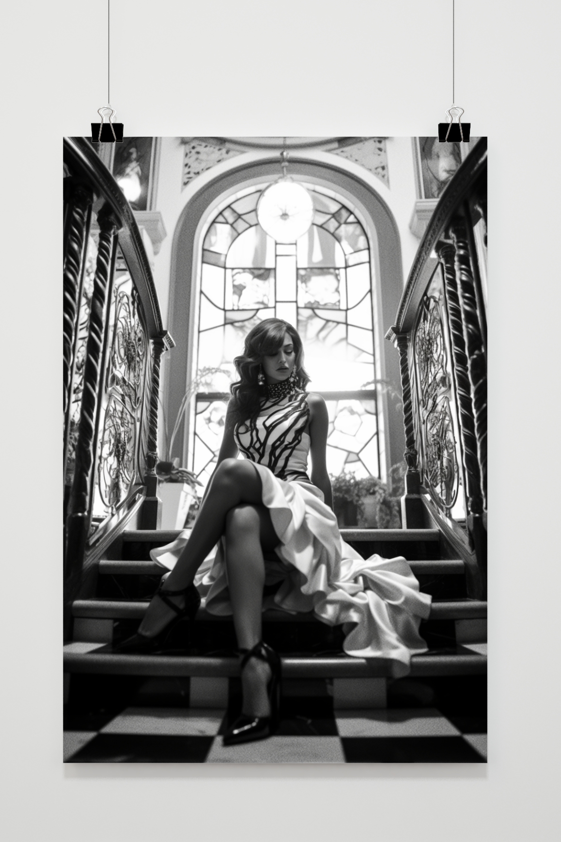 Póster Mujer en la Escalera de 25 Artstreet