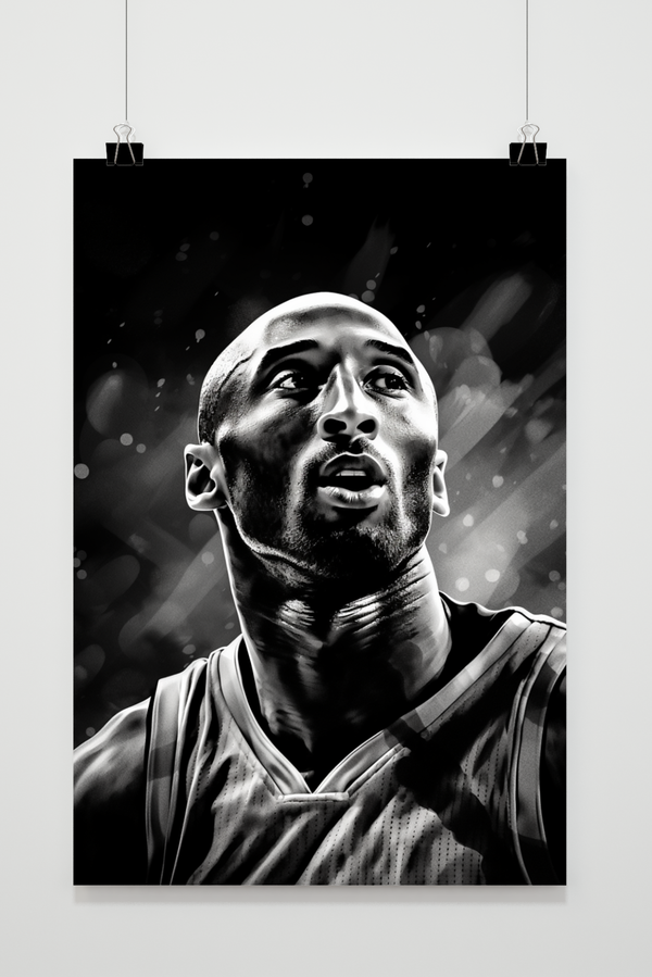 Póster Kobe Bryant Blanco y Negro
