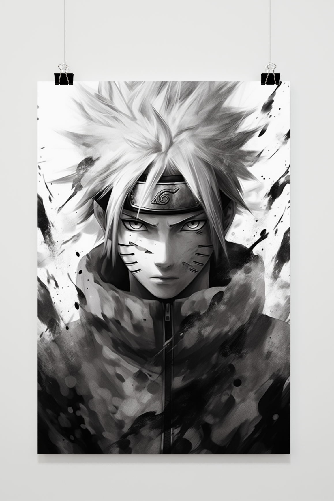 Affiche Naruto Noir et Blanc de 25 Artstreet