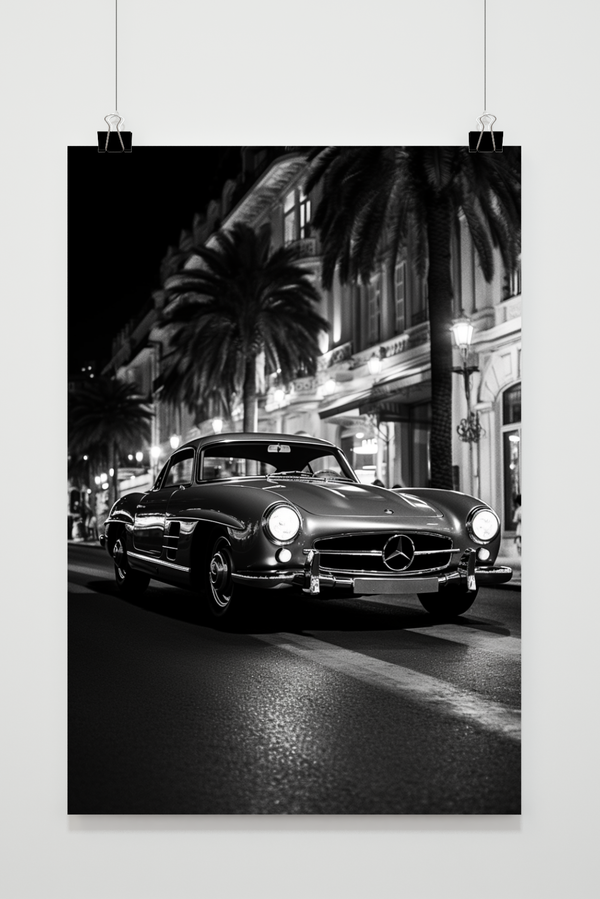 Affiche Mercedes Noir et Blanc