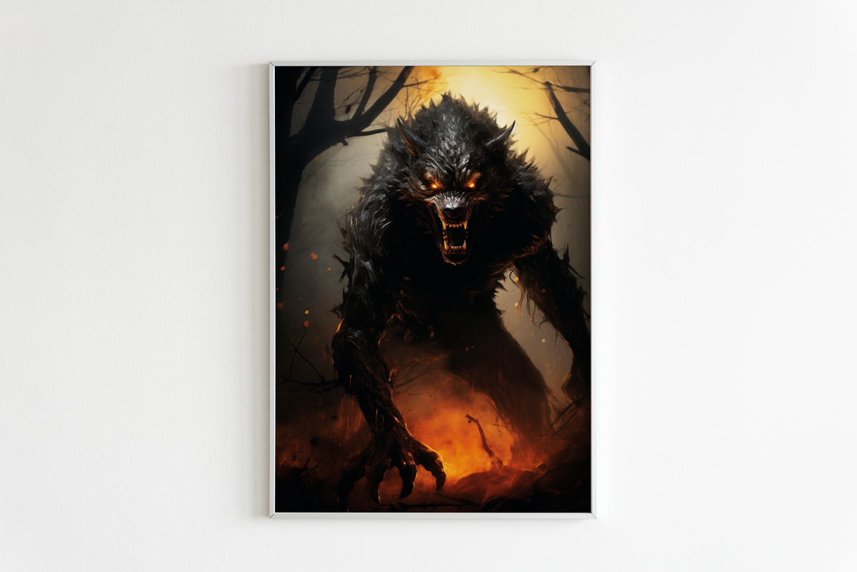 Halloween Hombre Lobo en un interior