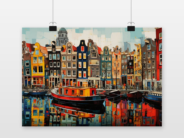 Póster Grachten Amsterdam