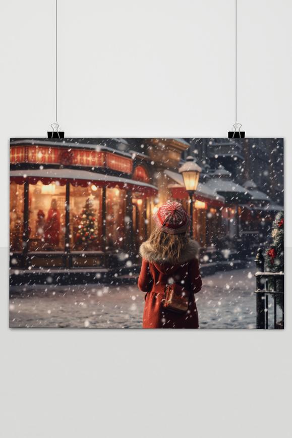 Affiche Ambiance de Noël Enneigée